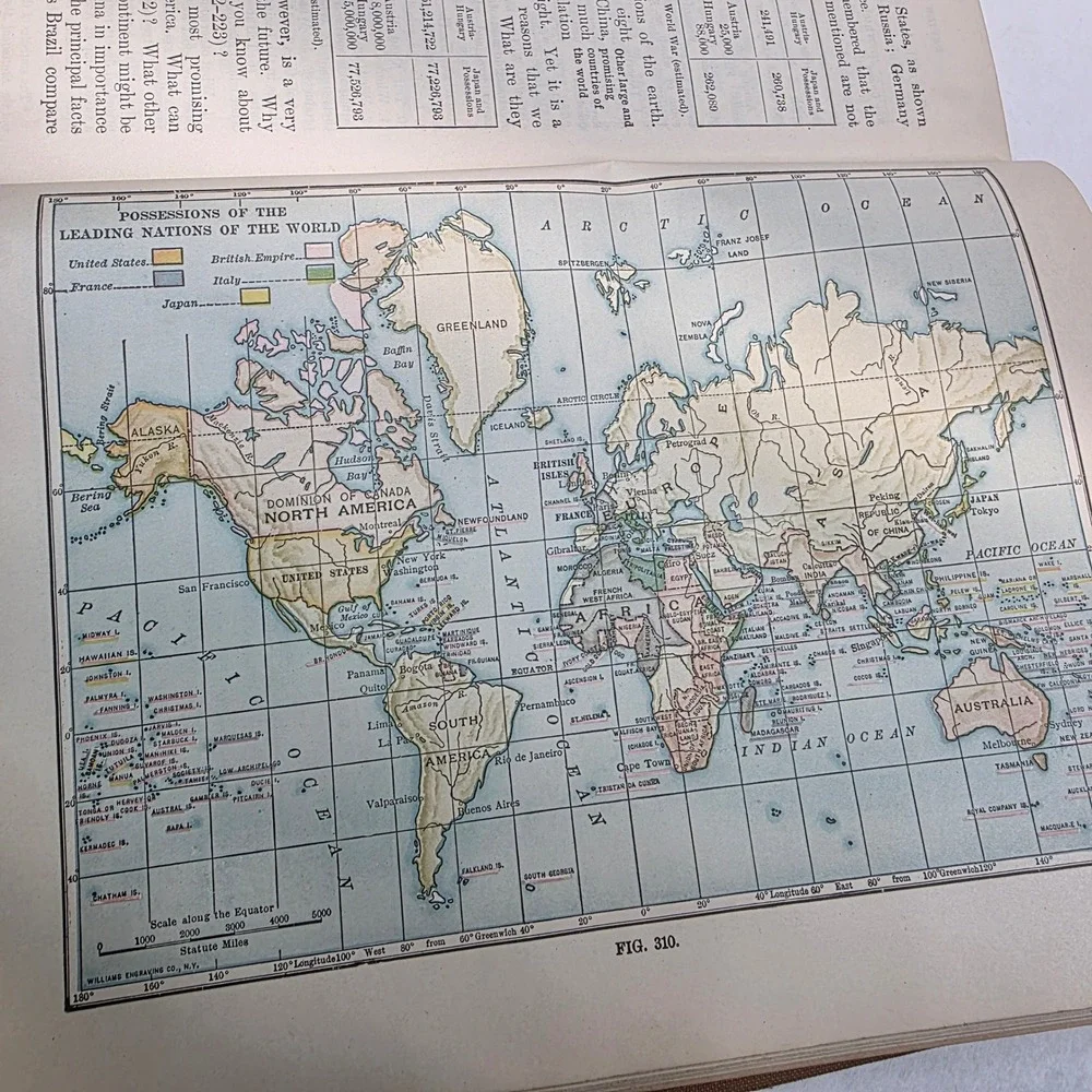 Macmillan‎ American Geography Textbooks 1927, 1934 Set of 2, GUC